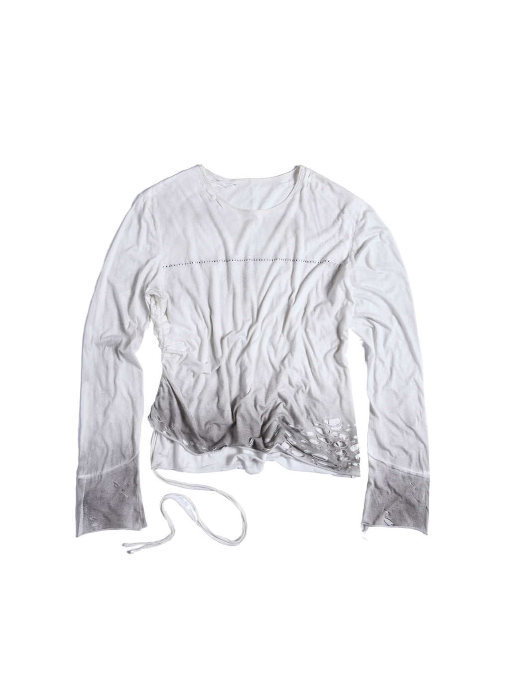 Flyerrer Distressed Ribbon Gradient Spray‑Paint Long‑Sleeve Top FR371