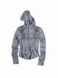 Flyerrer Punk Y2K Eyelet Hooded Henley Wool Base‑Layer Top FR381