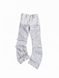 Flyerrer Cretaceous Patchwork‑Leather Vintage Stacked Jeans FR369