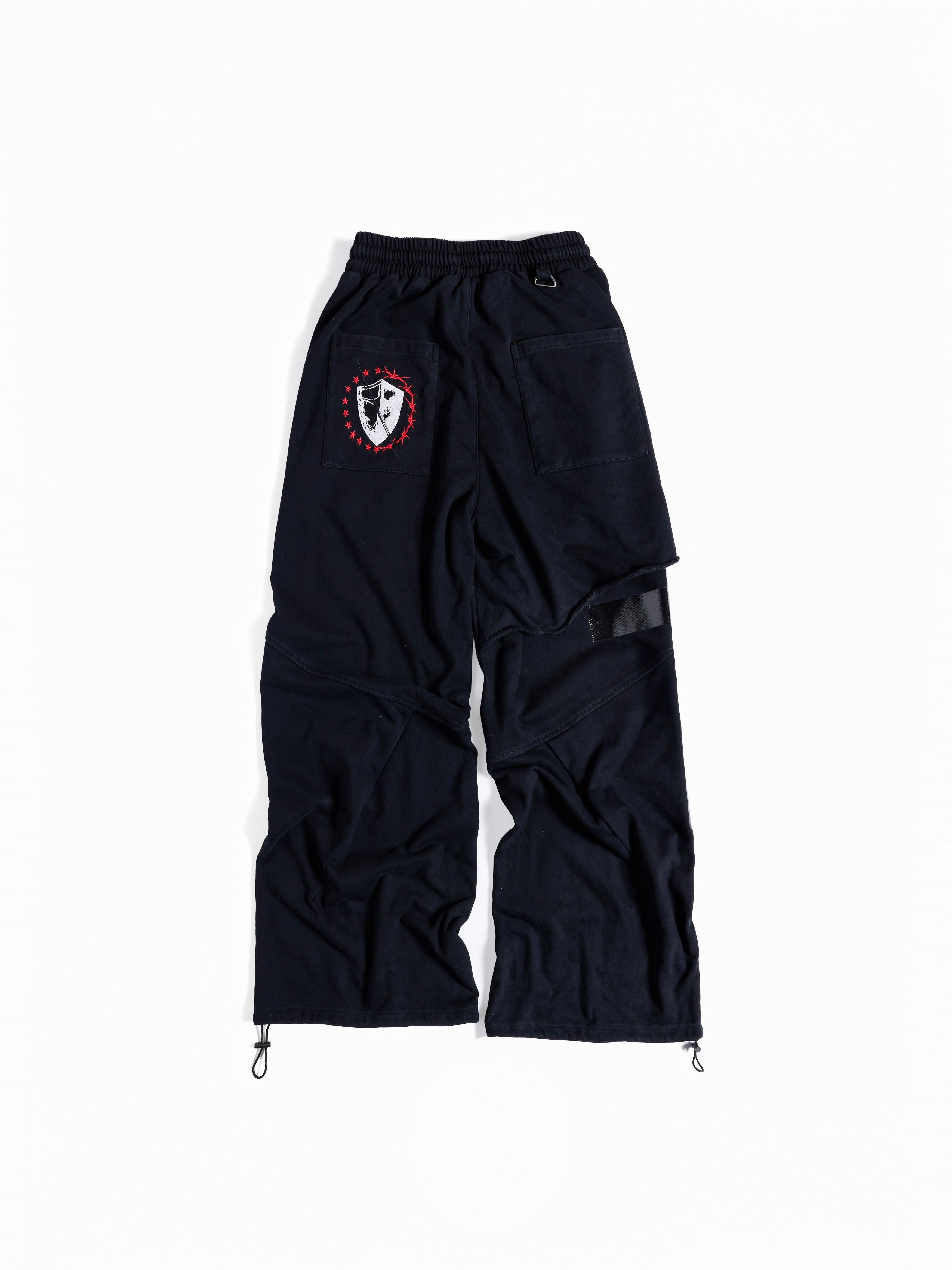 Flyerrer Punk Multi‑Strap Deconstructed Wide‑Leg Fall Sweatpants FR378