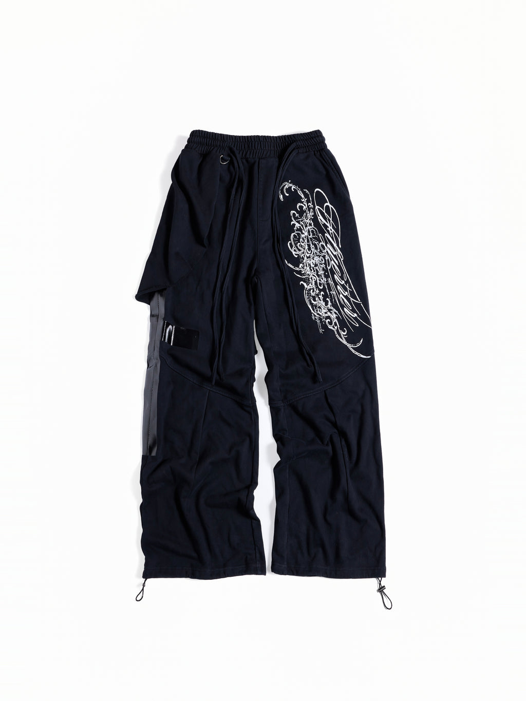 Flyerrer Punk Multi‑Strap Deconstructed Wide‑Leg Fall Sweatpants FR378