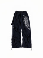 Flyerrer Punk Multi‑Strap Deconstructed Wide‑Leg Fall Sweatpants FR378