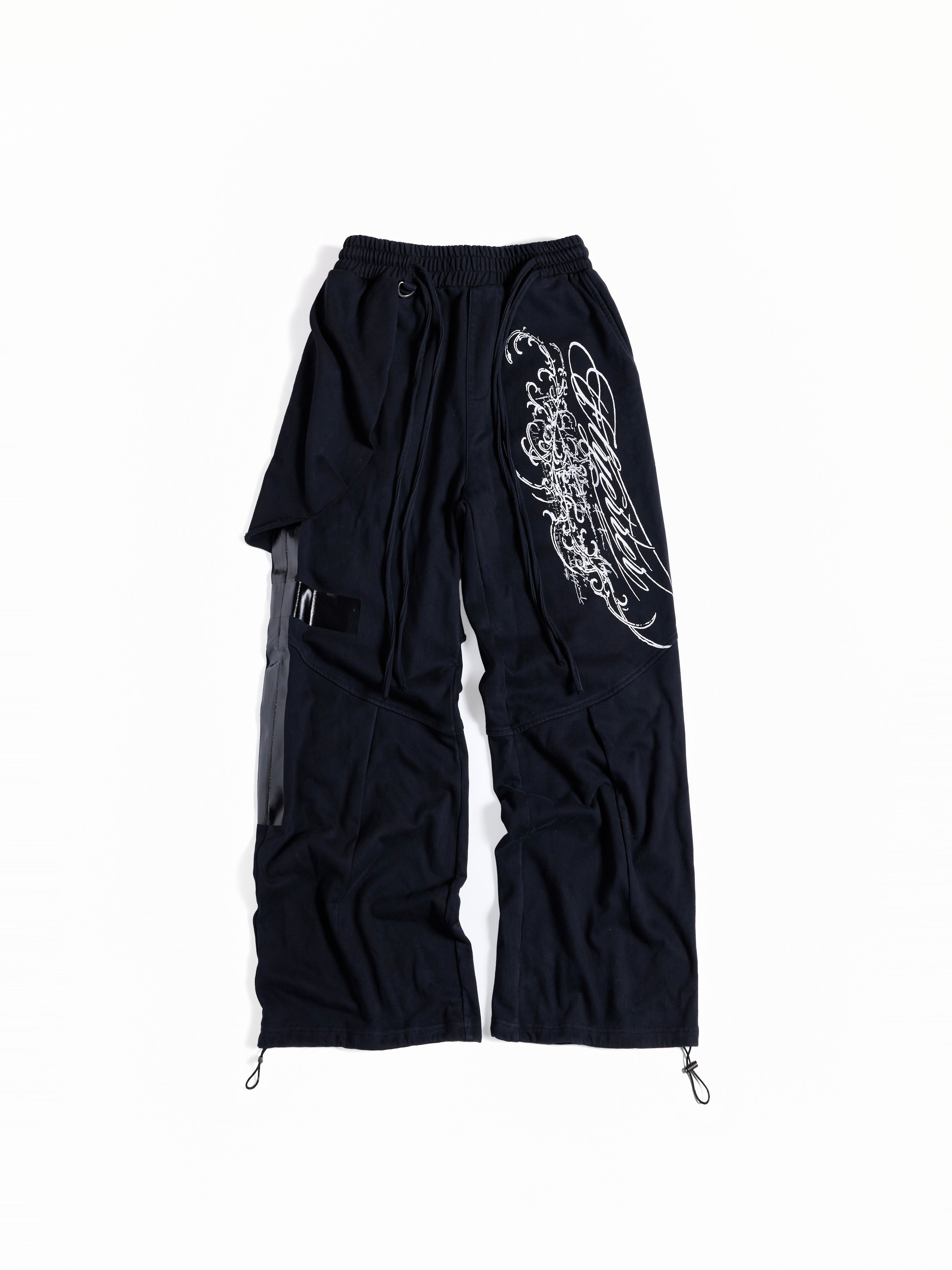 Flyerrer Punk Multi‑Strap Deconstructed Wide‑Leg Fall Sweatpants FR378
