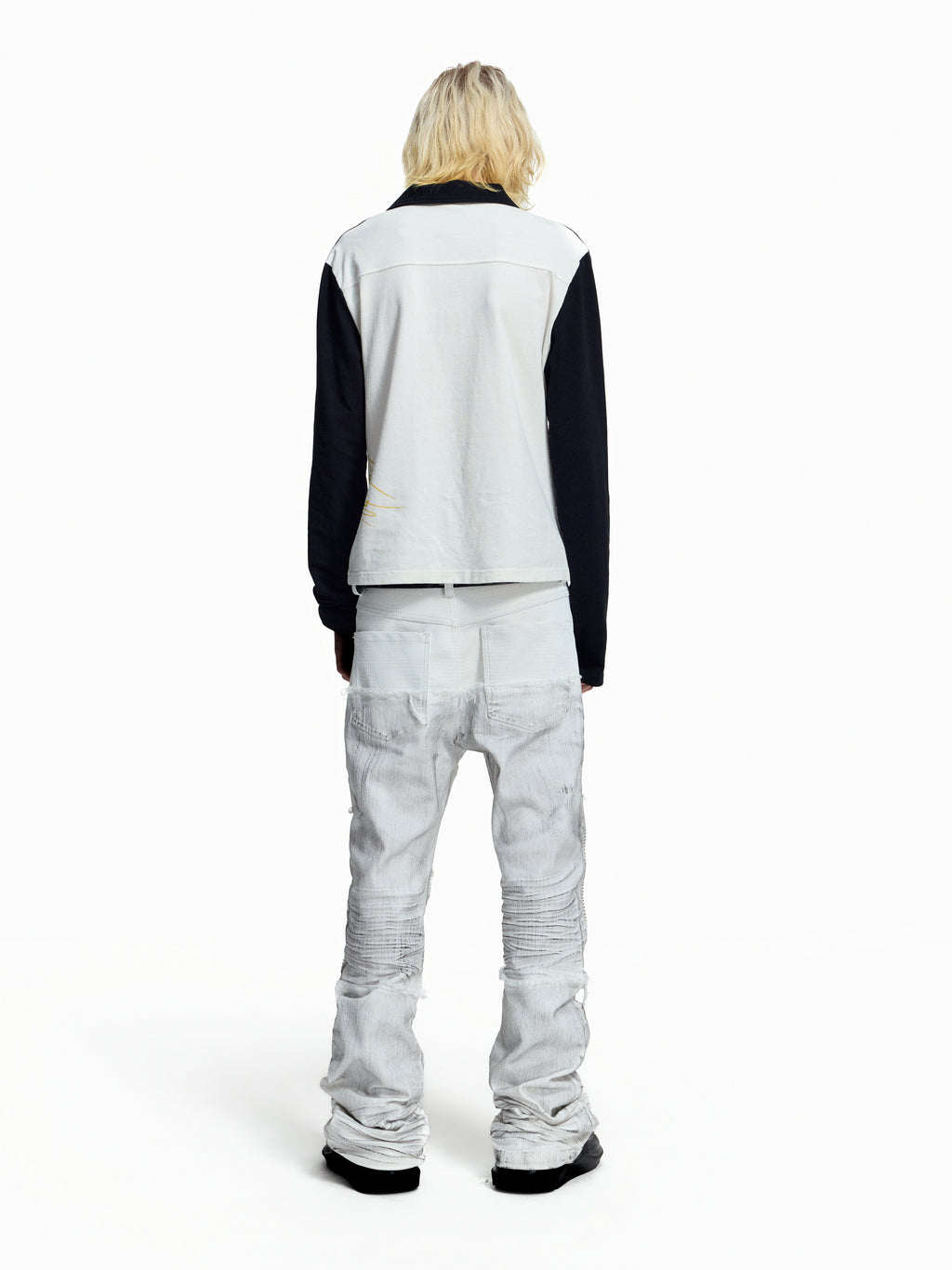 Flyerrer American‑Vintage Badge‑Print Cropped Raglan Polo FR380