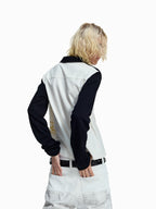 Flyerrer American‑Vintage Badge‑Print Cropped Raglan Polo FR380
