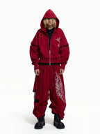 Flyerrer Punk Multi‑Strap Deconstructed Wide‑Leg Fall Sweatpants FR378