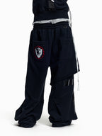 Flyerrer Punk Multi‑Strap Deconstructed Wide‑Leg Fall Sweatpants FR378