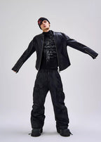 Flyerrer 25AW Heavy-Duty Irregular Paneled American-Style Biker Leather Jacket FR288
