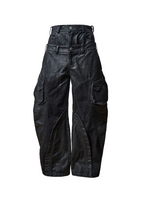 Flyerrer 25ss irregular wax brushed distressed curved jeans FR257