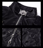 FLYERRER 23FW Black Crocodile Pattern Velvet Splicing Coat FR065