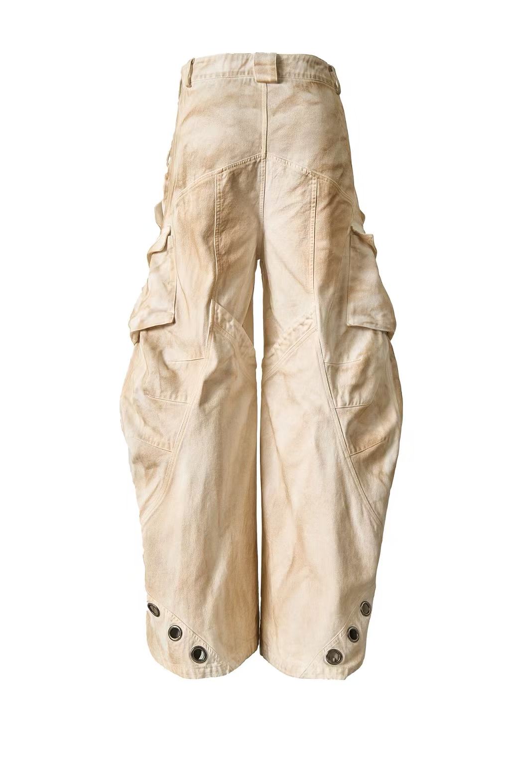 FLYERRER25SS loose silhouette polished distressed curved jeans FR257