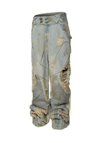 FLYERRER 24AW vintage splashed ink wide leg jeans FR080