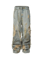 FLYERRER 24AW vintage splashed ink wide leg jeans FR080
