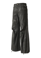 FLYERRER 25SS American Vintage Black Distressed Waxed Loose Curved Leg Jeans FR255