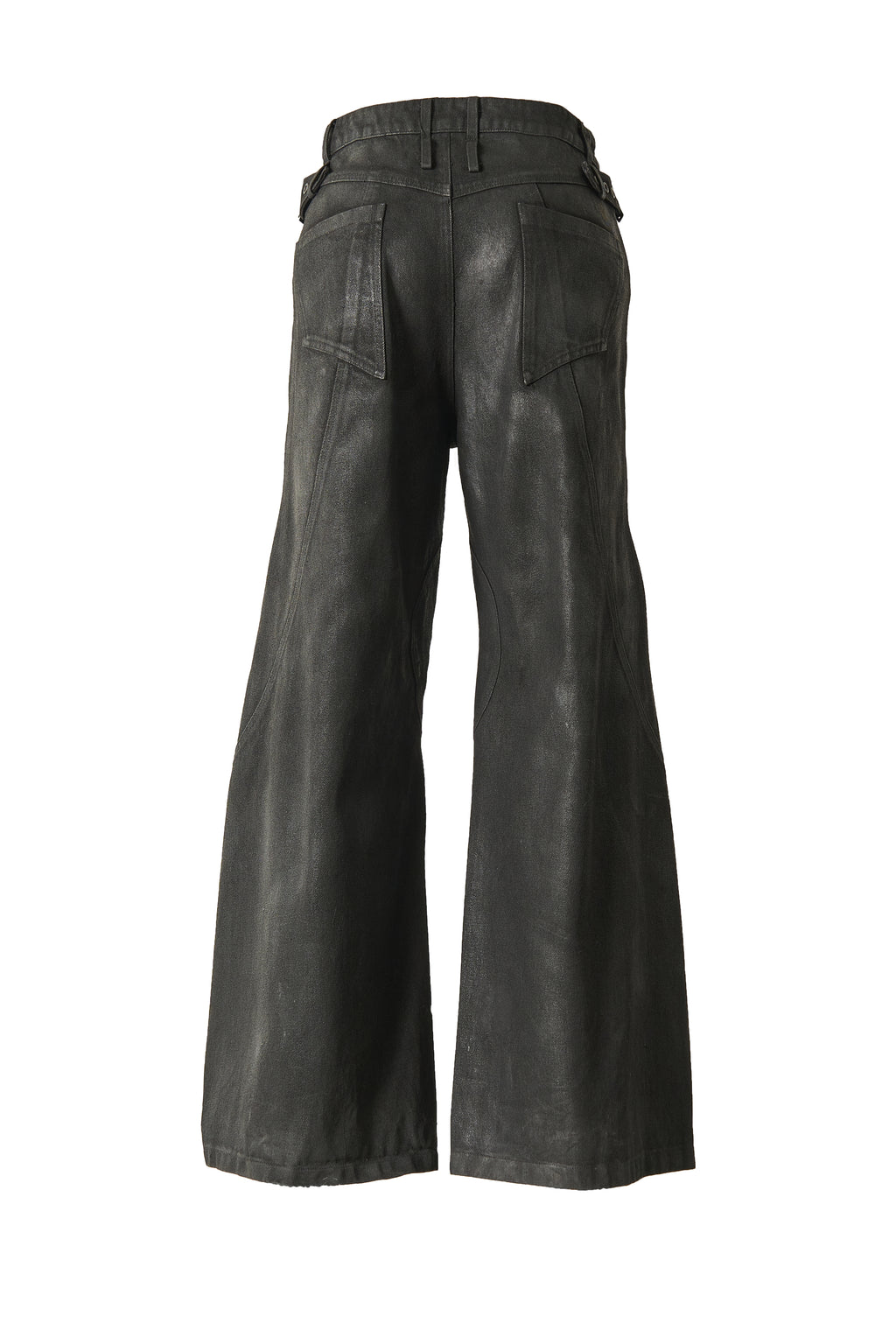 FLYERRER 25SS American Vintage Black Distressed Waxed Loose Curved Leg Jeans FR255