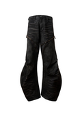 Flyerrer 25ss washed denim curved knife pants FR256