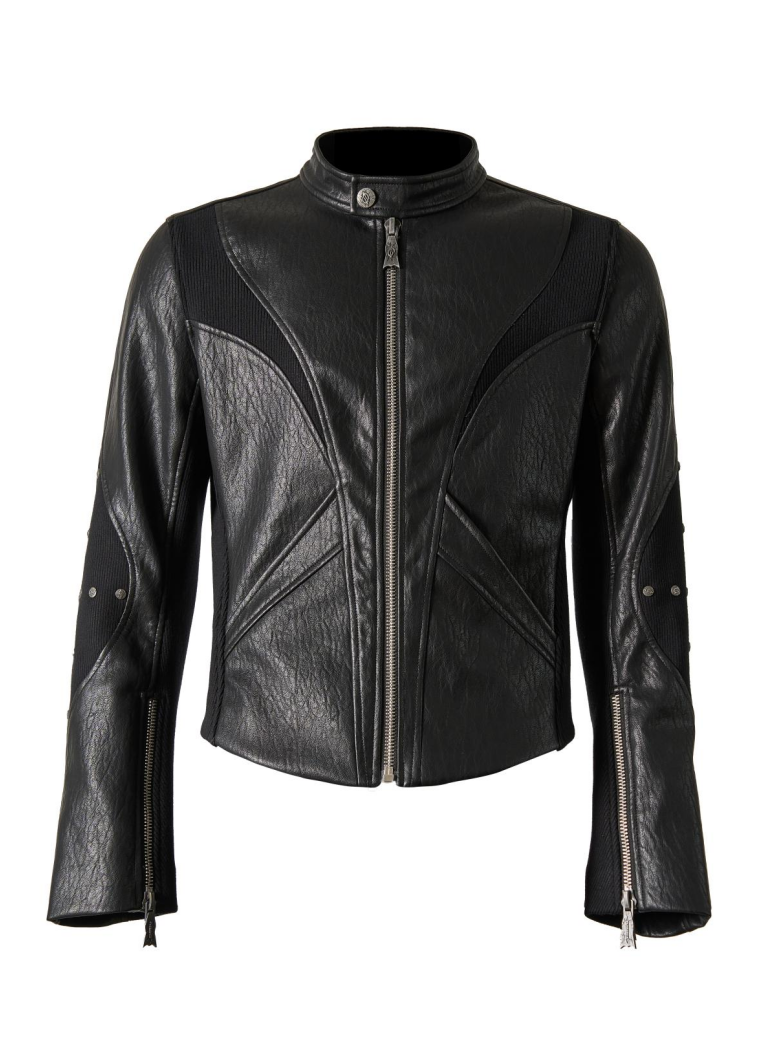 Flyerrer 25AW Heavy-Duty Irregular Paneled American-Style Biker Leather Jacket FR288