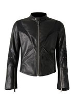 Flyerrer 25AW Heavy-Duty Irregular Paneled American-Style Biker Leather Jacket FR288