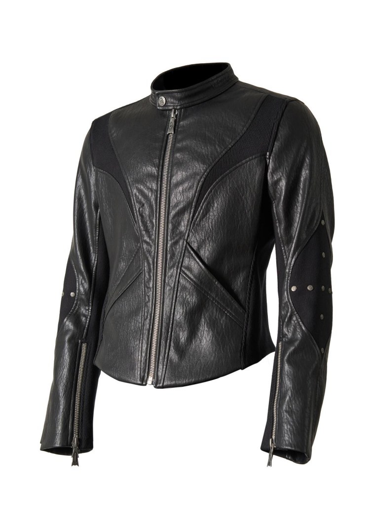 Flyerrer 25AW Heavy-Duty Irregular Paneled American-Style Biker Leather Jacket FR288