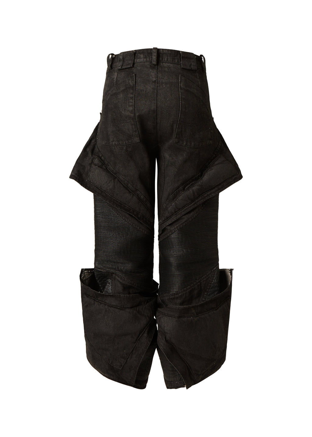FLYERRER 24AW denim patchwork coated oil wax pants FR209