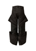 FLYERRER 24AW denim patchwork coated oil wax pants FR209