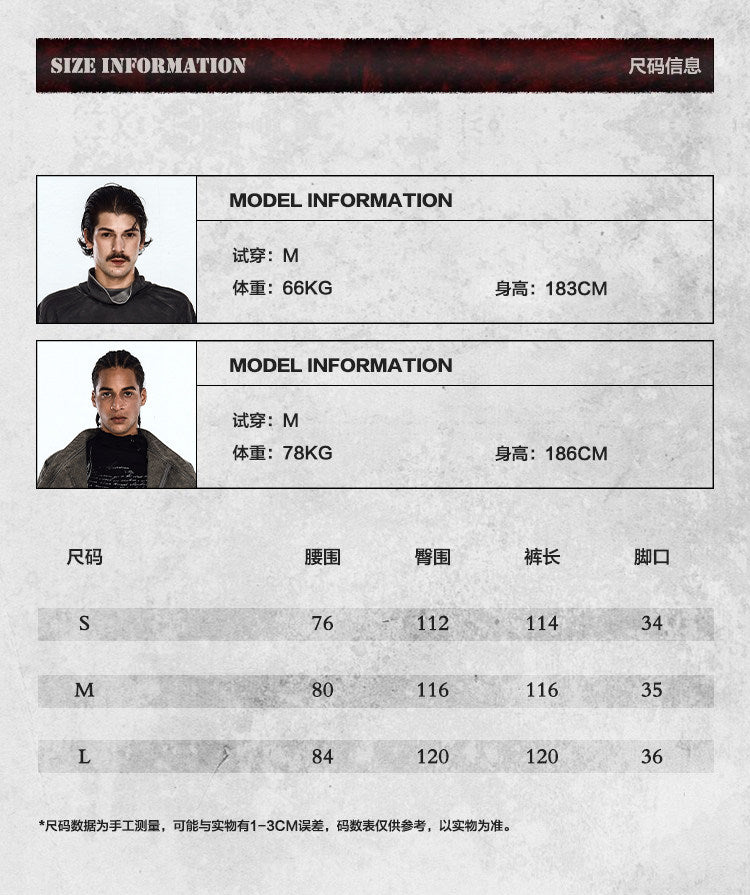 Flyerrer 25ss irregular wax brushed distressed curved jeans FR257