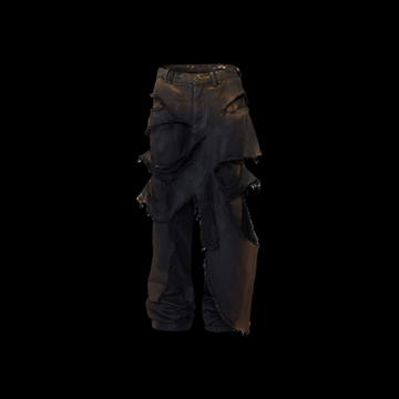 FLYERRER 24AW fake two-piece distressed high waisted jeans