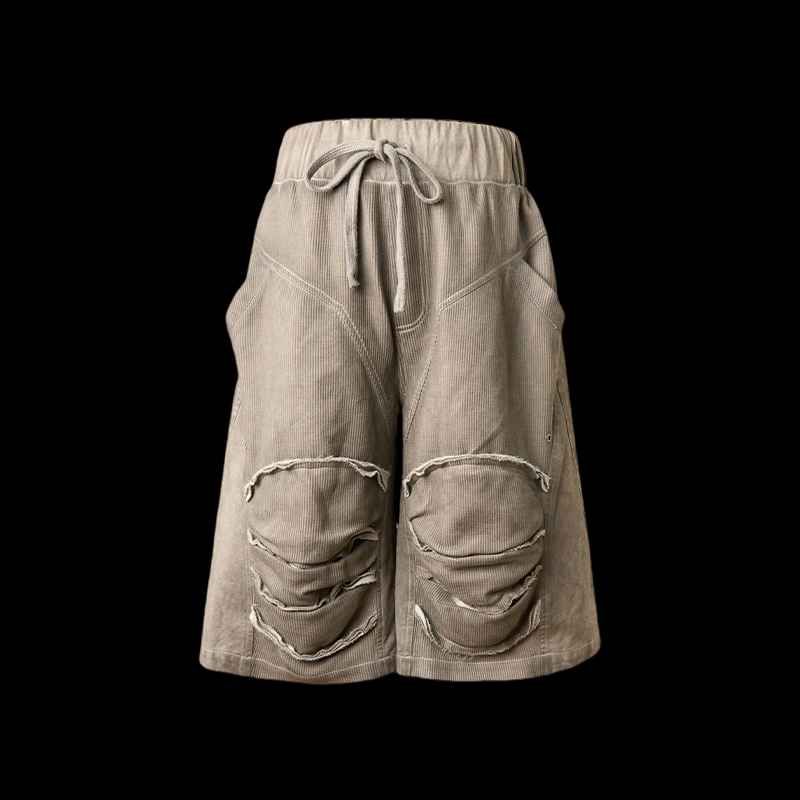 Flyerrer25ss irregular segmentation cutting three-dimensional splicing shorts