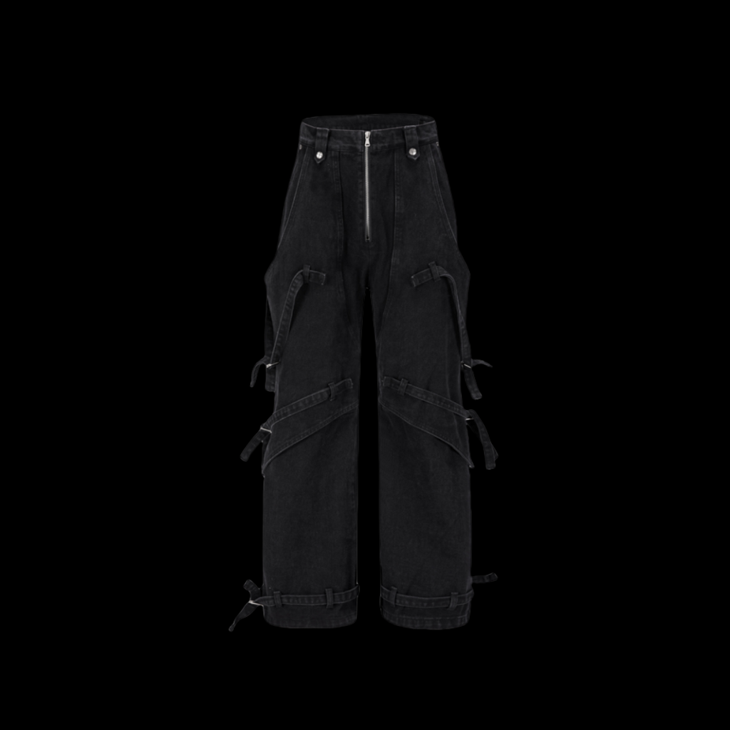 FLYERRER 23FW fake two piece hardware decoration wide leg jeans