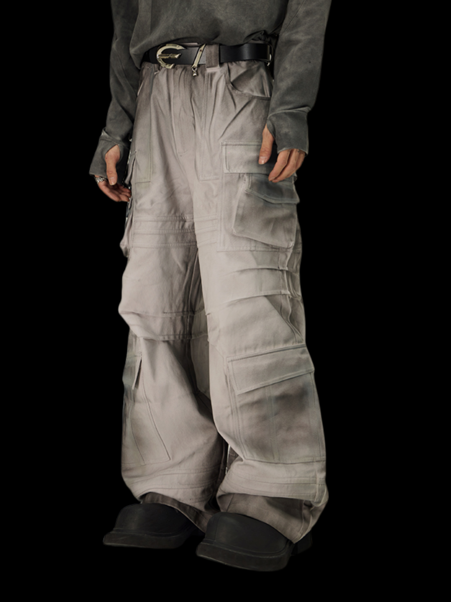 FLYERRER 23FW distressed thick diagonal casual pants