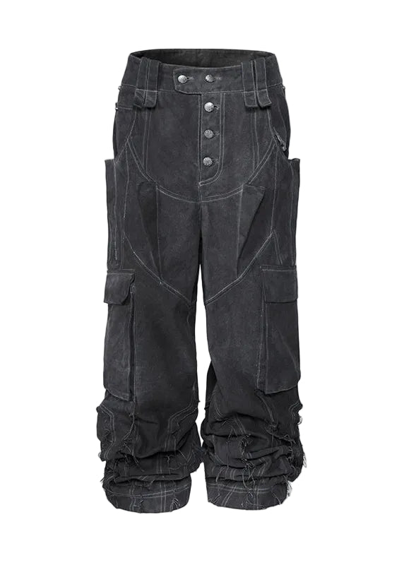 FLYERRER 24AW Irregular Splicing Used Jeans FR179