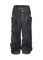 FLYERRER 24AW Irregular Splicing Used Jeans FR179