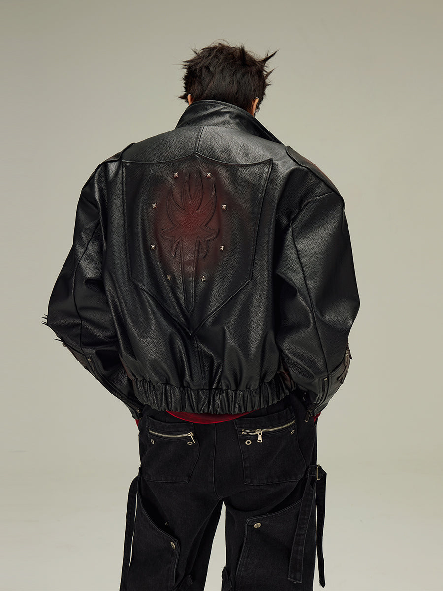 FLYERRER 23FW red distressed loose silhouette jacket