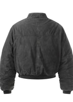 Flyerrer 25AW Oversized Vintage Distressed Rubber Paste Printed Cotton Jacket FR322