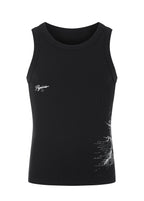 FLYERRER 26SS American Streetwear Double Embroidery Print Ribbed Stretch Slim Fit Tank Top Tee FR324