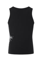 FLYERRER 26SS American Streetwear Double Embroidery Print Ribbed Stretch Slim Fit Tank Top Tee FR324