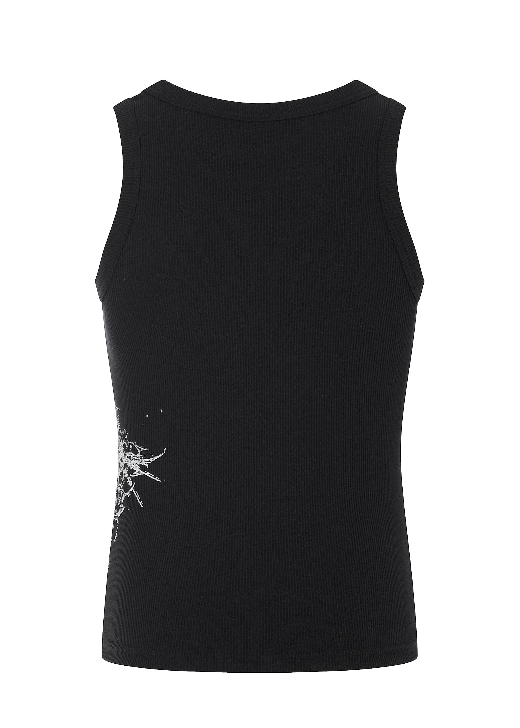 FLYERRER 26SS American Streetwear Double Embroidery Print Ribbed Stretch Slim Fit Tank Top Tee FR324