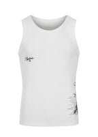 FLYERRER 26SS American Streetwear Double Embroidery Print Ribbed Stretch Slim Fit Tank Top Tee FR324