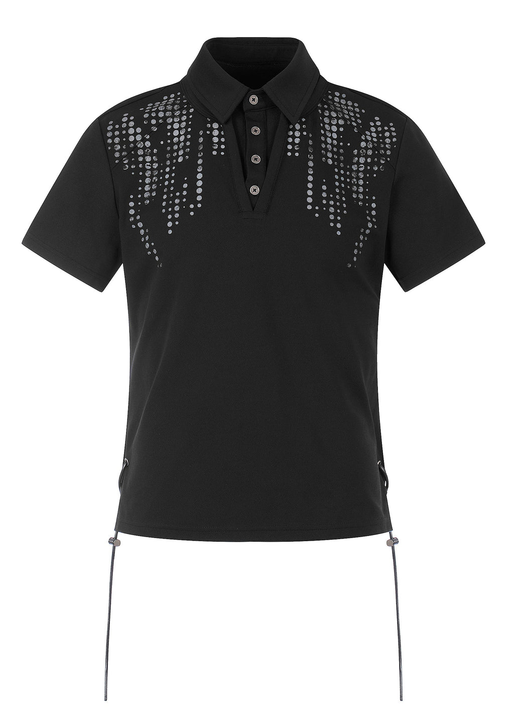 Unisex Fake Two-Piece Polo | Printed Collar Short Sleeve Summer Top FR346