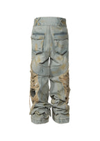FLYERRER 24AW vintage splashed ink wide leg jeans FR080