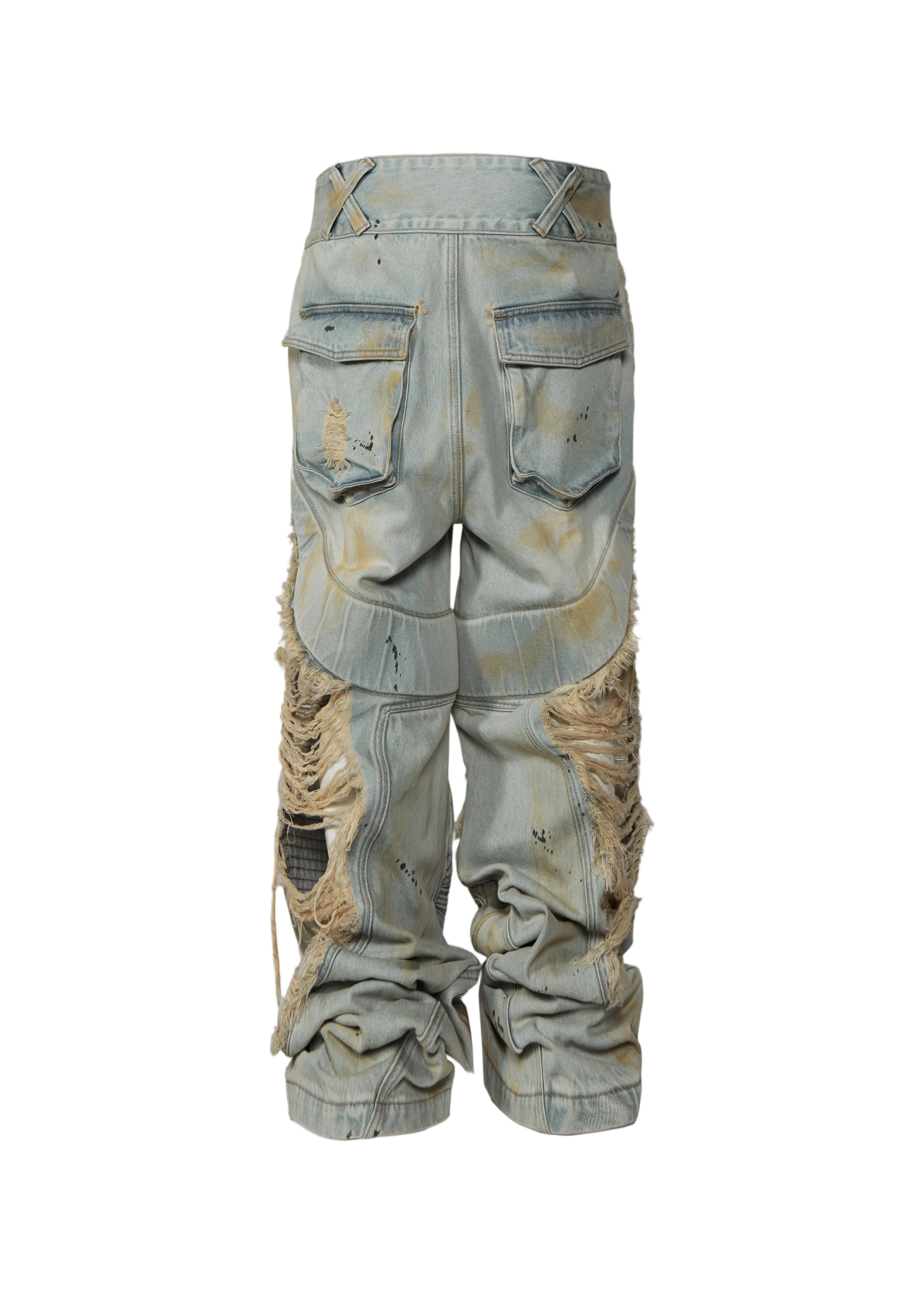 FLYERRER 24AW vintage splashed ink wide leg jeans FR080