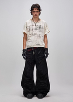 Flyerrer 25ss washed denim curved knife pants FR256