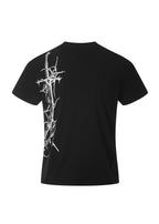 FLYERRER 26SS Slogan Vine Sword Print Stretch Breathable Slim Fit Street Tee FR334