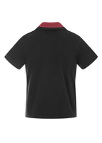 FLYERRER 26SS Dual Collar Patchwork Print Washed Slim Fit Short Wide Polo Shirt FR333
