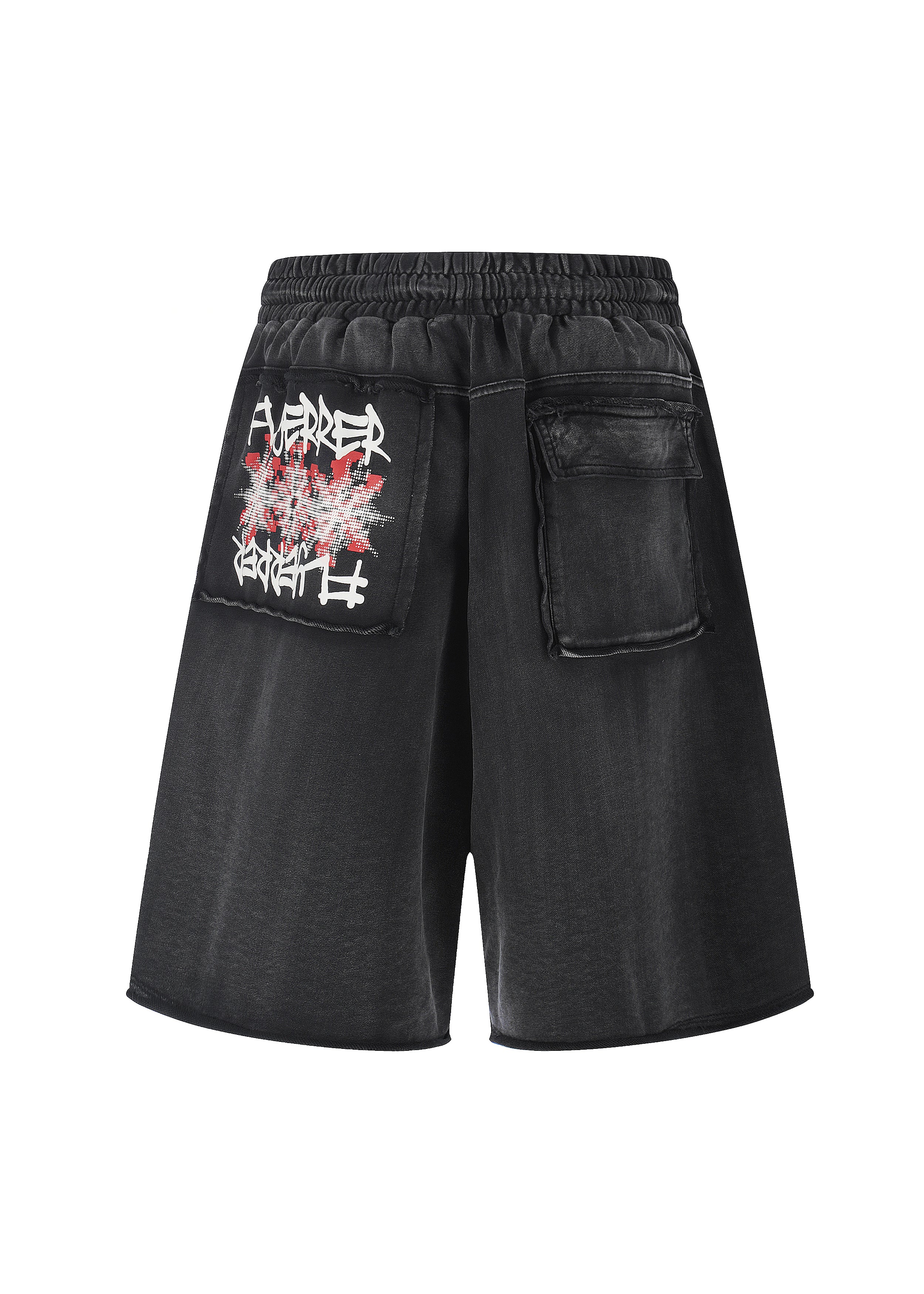 Twin FR Warhorse Embroidery Patch Loose Washed Five-Point Shorts FR339