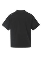 Flyerrer Deconstructed Badge Print Button Tee, Court Loose Casual Summer Top FR338