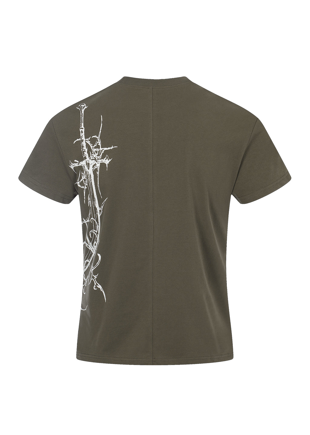 FLYERRER 26SS Slogan Vine Sword Print Stretch Breathable Slim Fit Street Tee FR334