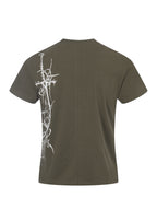 FLYERRER 26SS Slogan Vine Sword Print Stretch Breathable Slim Fit Street Tee FR334