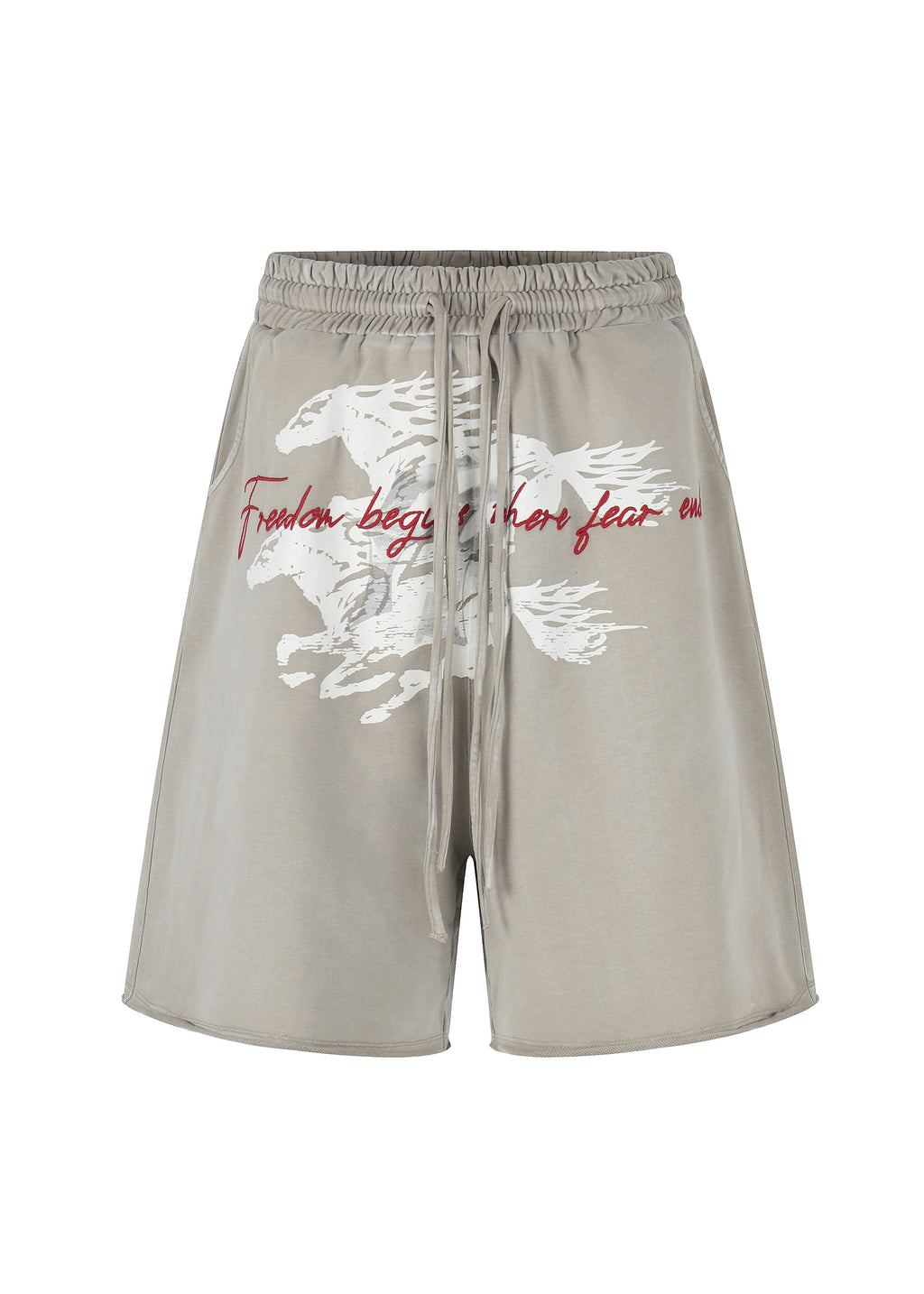 Twin FR Warhorse Embroidery Patch Loose Washed Five-Point Shorts FR339