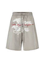 Twin FR Warhorse Embroidery Patch Loose Washed Five-Point Shorts FR339